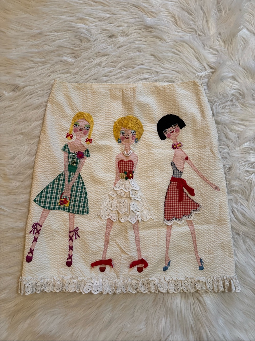 Moschino Uptown Girl Doll Midi Skirt White Size 10